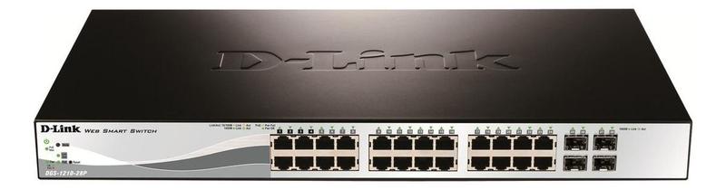 Switch DLink Business DGS 1210 28P 24 Portas RJ45 PoE 4 SFP