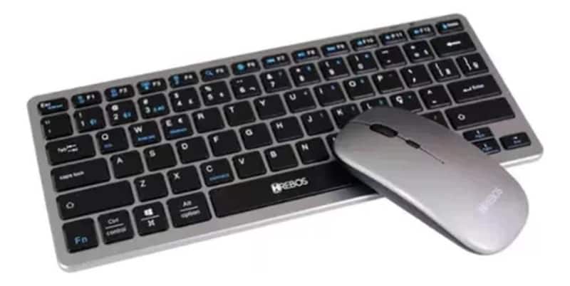 Teclado e Mouse Bluethooth Preto Wireless