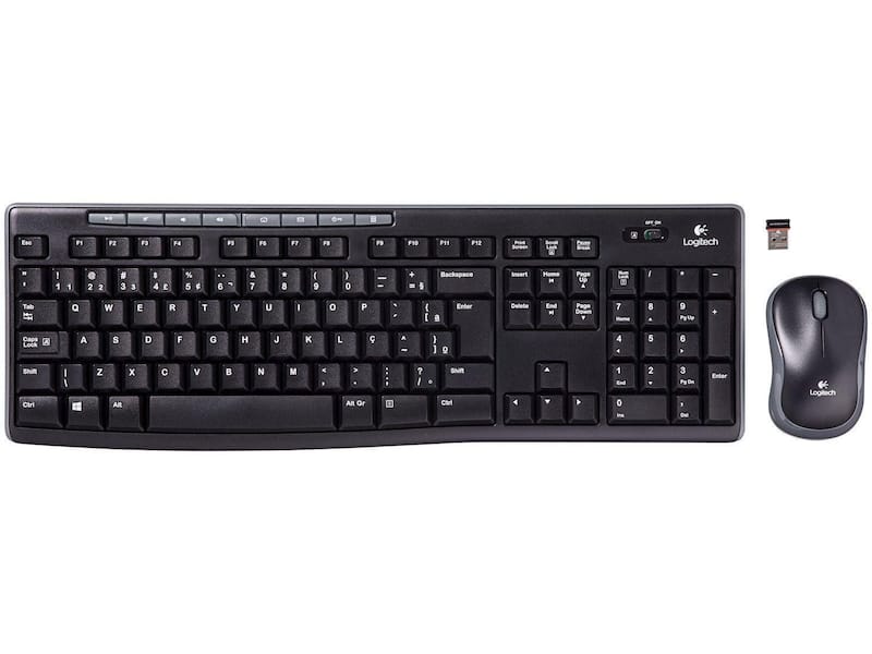 Teclado e mouse Logitech Wireless multimídia MK270 Preto