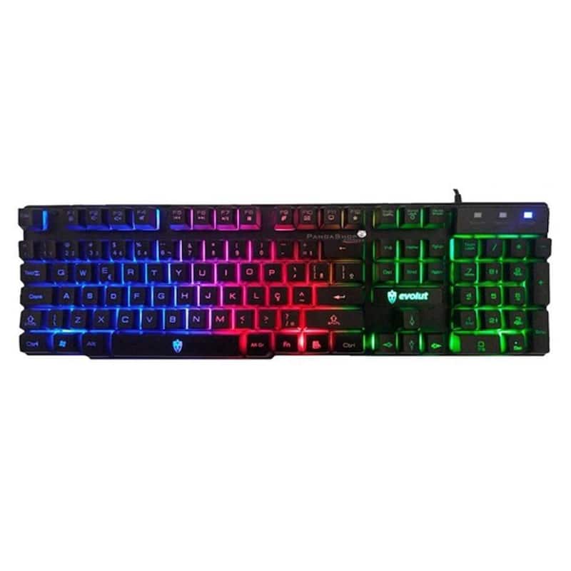 Teclado Gamer Semi Mecanico RGB Rainbow Hawk Evolut EG206