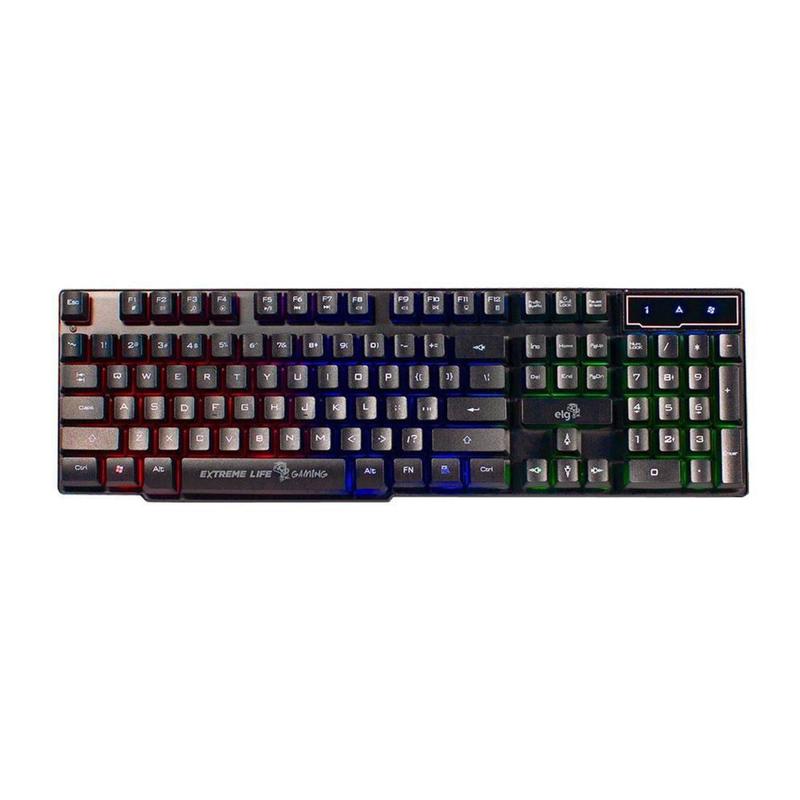 Teclado Gamer ELG Black Shield, Backlight 3 Cores, USB, Anti-Ghosting, ABNT2, Preto - Gaming