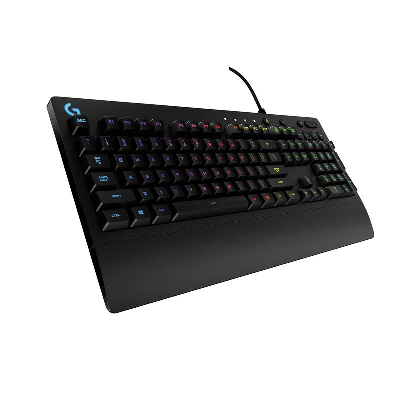 Teclado Gamer Logitech G213, RGB LIGHTSYNC, Controles de Mídia Dedicados, Design Durável Resistente à Respingos, ABNT2, Preto - 920-009438