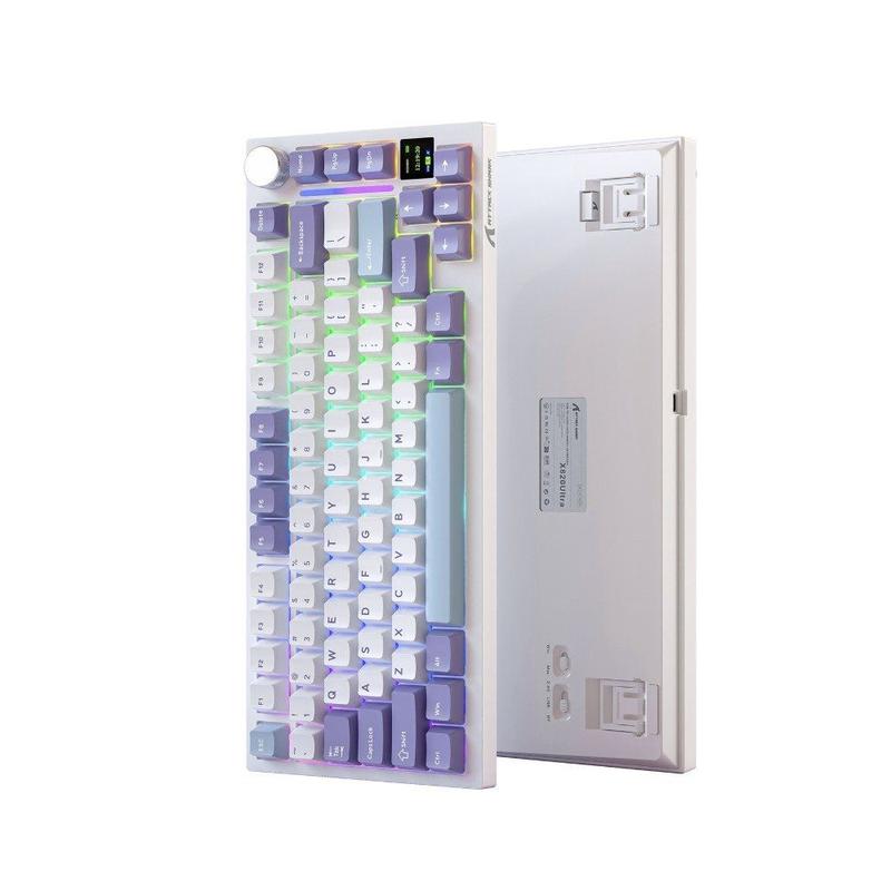 Teclado Mecânico Gamer Sem Fio Attack Shark X820 Ultra, RGB, Switch Shark, Starlight White - X820 ULTRA Starlight White