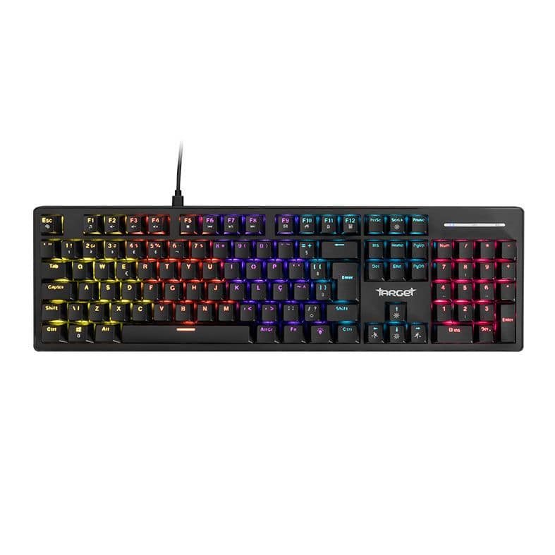 Teclado Mecânico TGT Sherman V3 Rainbow Switch Azul ABNT2 Preto - -SHR-RBW03