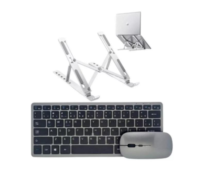 Teclado e Mouse Sem Fio + Suporte Para Notebook Dell G Series