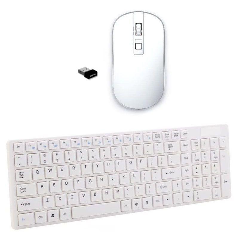 Teclado Mouse Wireless Branco para Notebook Asus