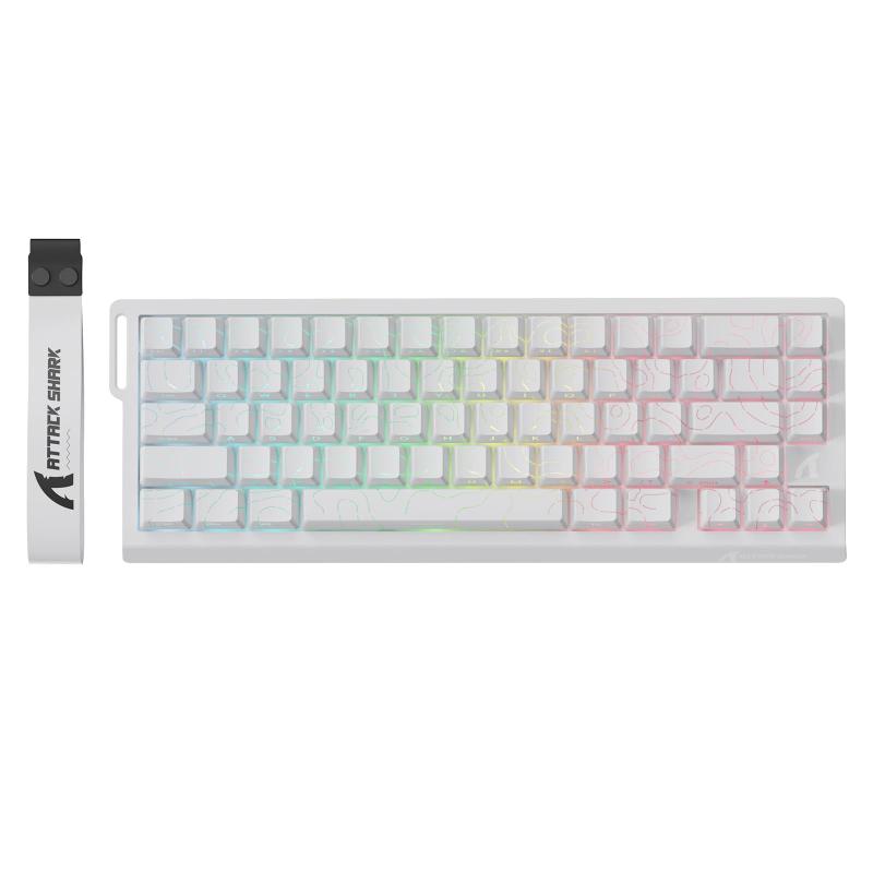 Teclado para jogos ATTACK SHARK X68 PRO HE Wireless Branco