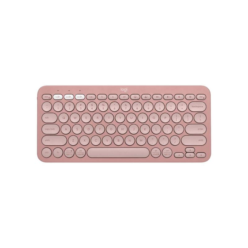 Teclado sem Fio Logitech K380S - Padrao US - Rosa - Bluetooth - 920-011791
