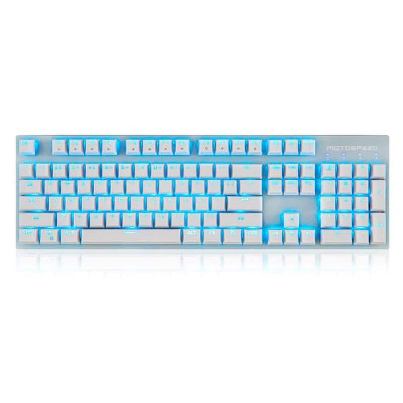 Teclado Sem Fio Mecânico Gamer Motospeed GK89, LED Azul, Wir, Switch Outemu Red, Branco FMSTC0033VEM