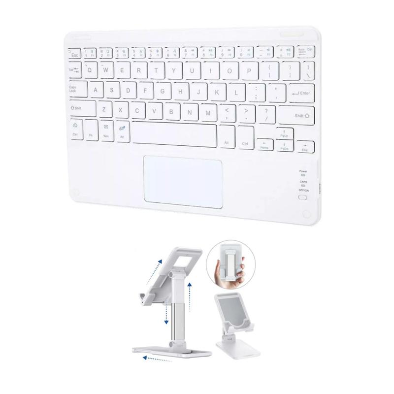 Teclado Touchpad Recarregável + Suporte Para Tablet Lenovo M9