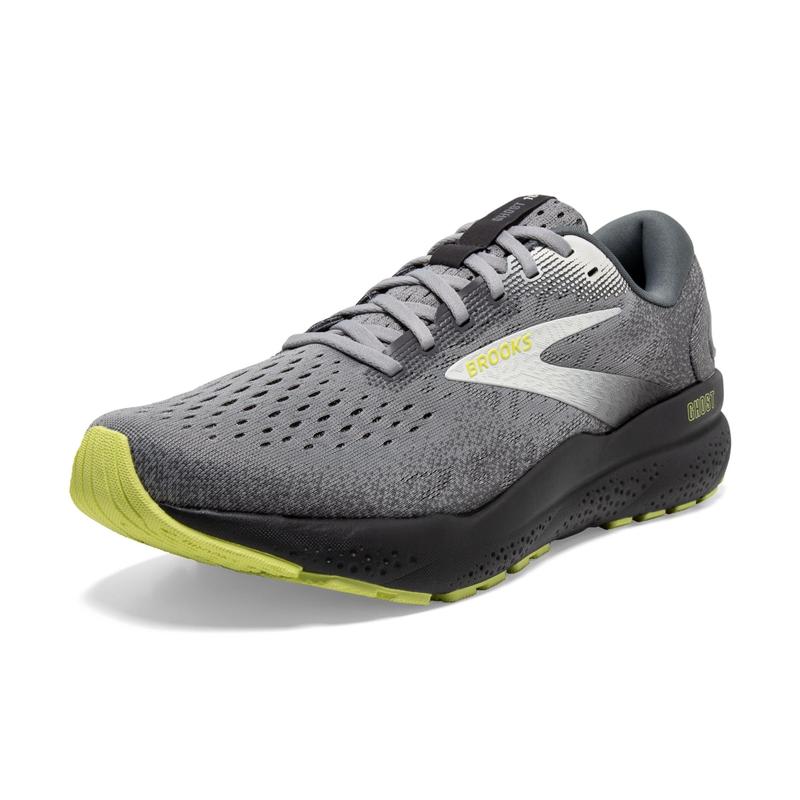 Tênis de Corrida Brooks Ghost 16 Masculino, Primer/Cinza/Limão 8.5M