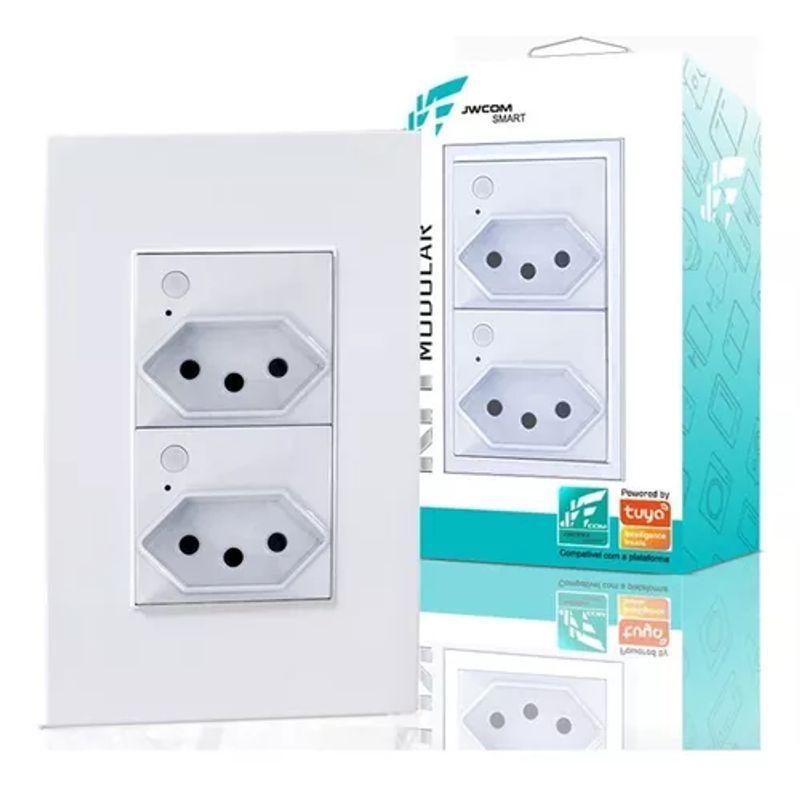Tomada Inteligente de Embutir Dupla JWCOM Alexa Tuya 16A