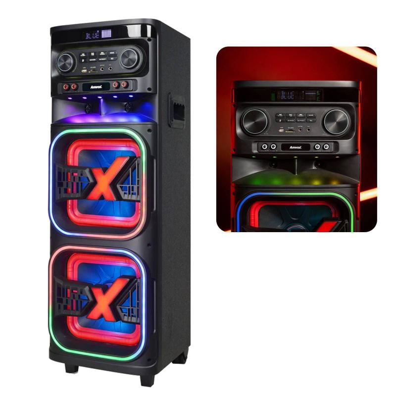 Torre De Som Bluetooth 1500w Rms Amvox Atx-1508 Led Rgb