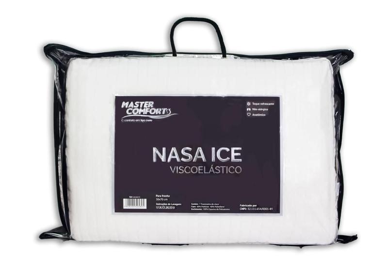 Travesseiro Antialérgico Viscoelástico Nasa Ice Refrescante 50x70cm