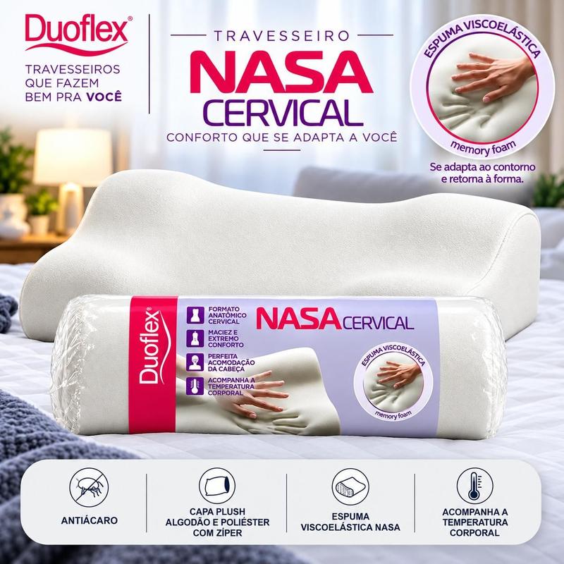 Travesseiro Cervical Nasa Viscoelástico 50x70cm Duoflex