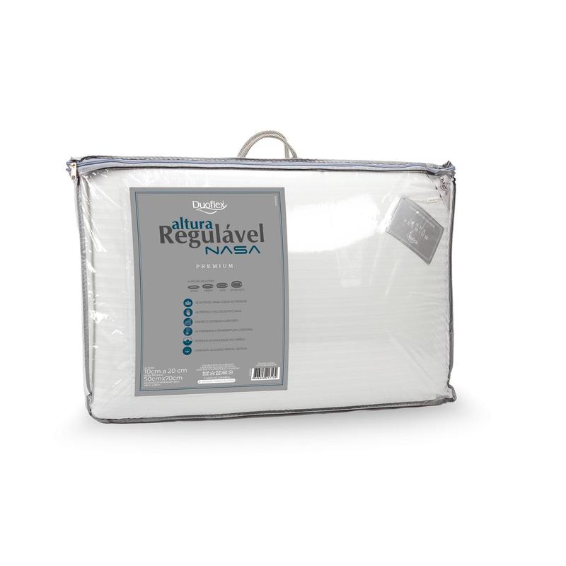 Travesseiro Duoflex Altura Regulável NASA Premium Antiácaro 50x70cm