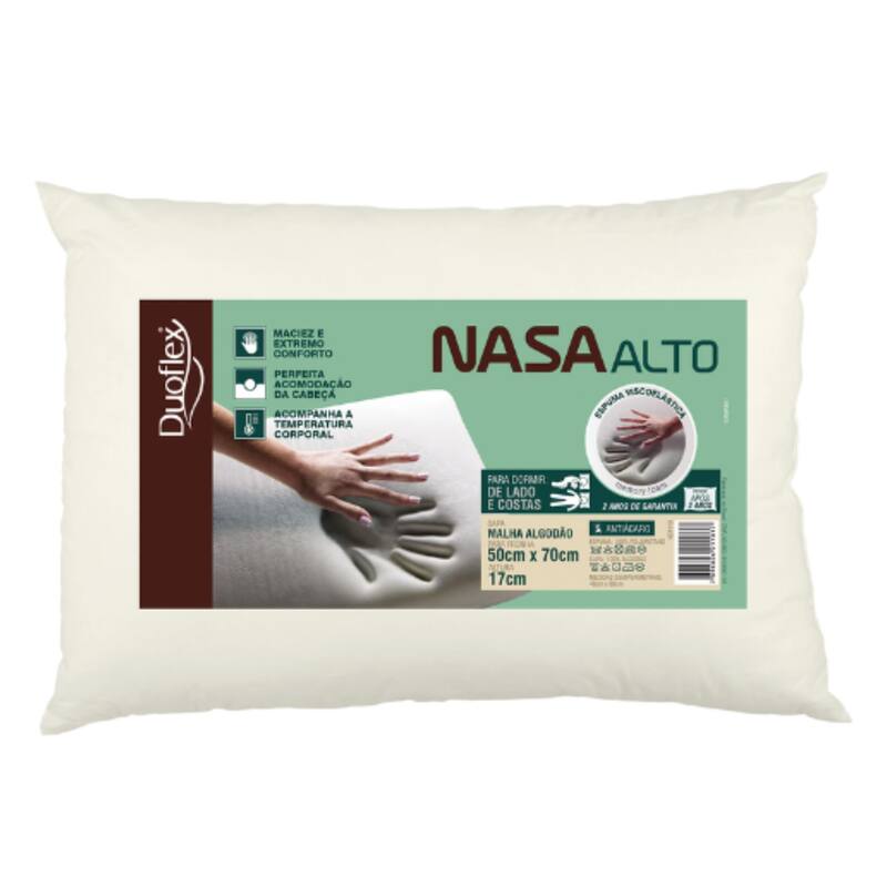 Travesseiro Nasa Luxo Alto Duoflex 17cm