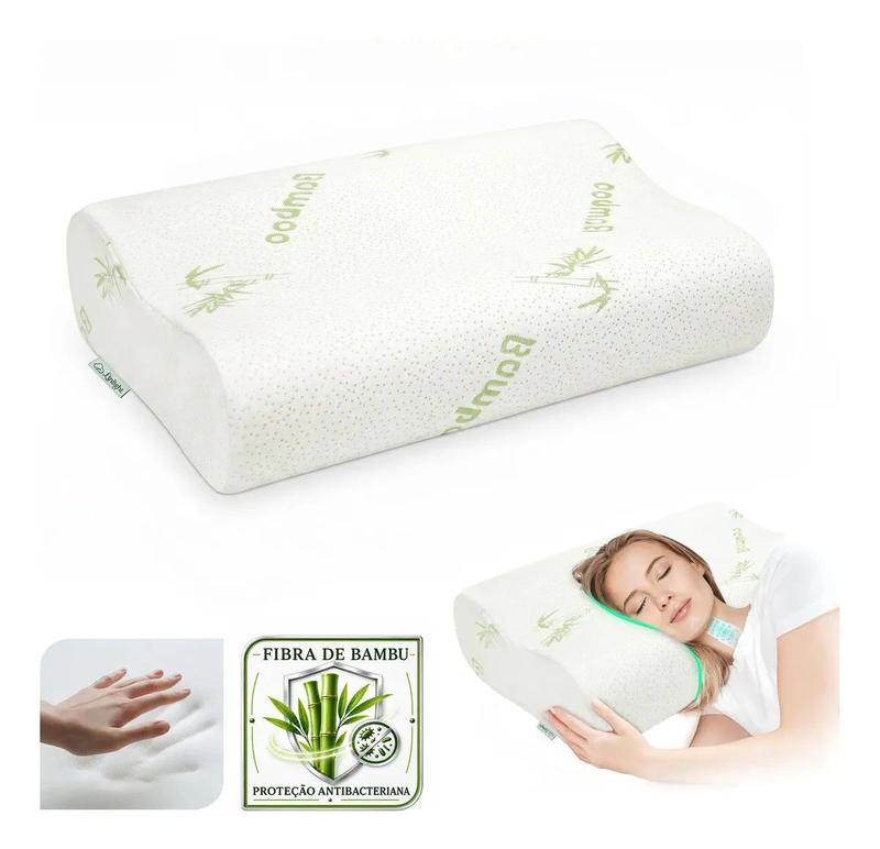 Travesseiro Nasa Bamboo Sleep Viscoelástico D45 Cervical Com Capa Removível