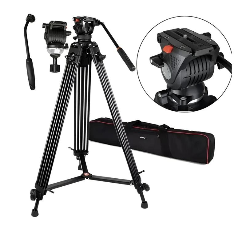 Tripé Nt777 Profissional Cabeça Hidráulica Câmera Bag 180cm