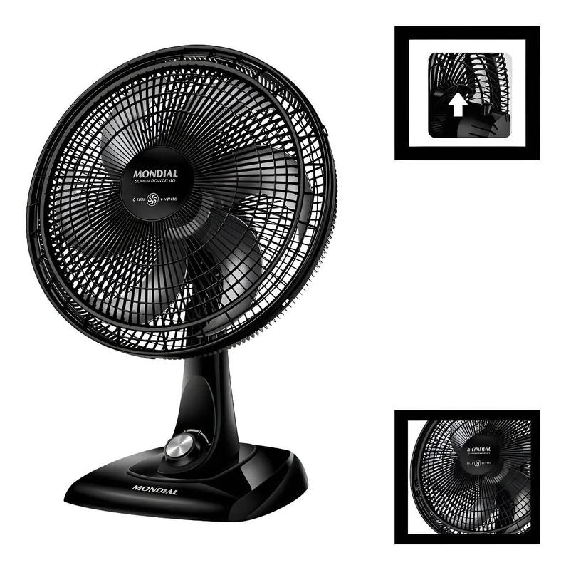 Ventilador de Mesa Super Power 220V 40CM Preto