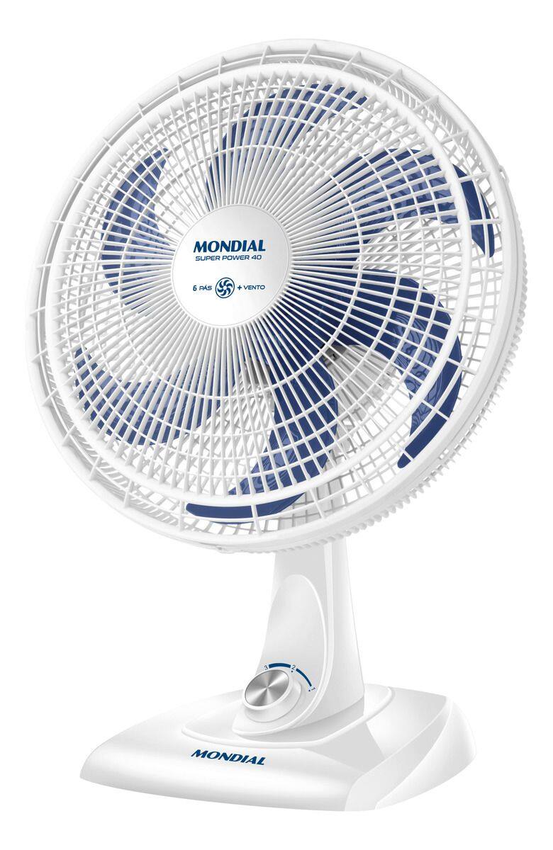 Ventilador Mondial de Mesa 40CM Vsp-40-w 6 Pás Branco Super Power 140W (tensão 220V)