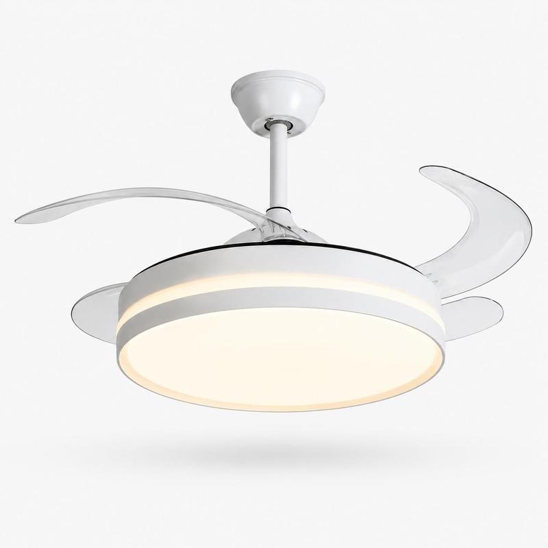 Ventilador de Teto Retrátil Infinity Branco LED Dimerizável Bivolt com Controle Remoto