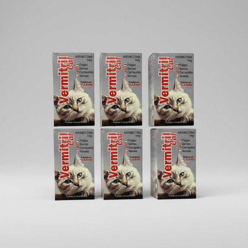 Vermitril Cat Gato 24 Comprimidos Mastigáveis - Pulgas, Carrapatos, Vermes e Sarnas