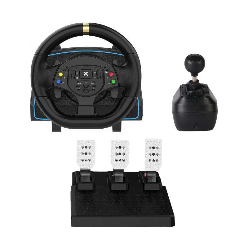 Volante de Corrida DOYO 1080 com Câmbio H e 3 Pedais para PC