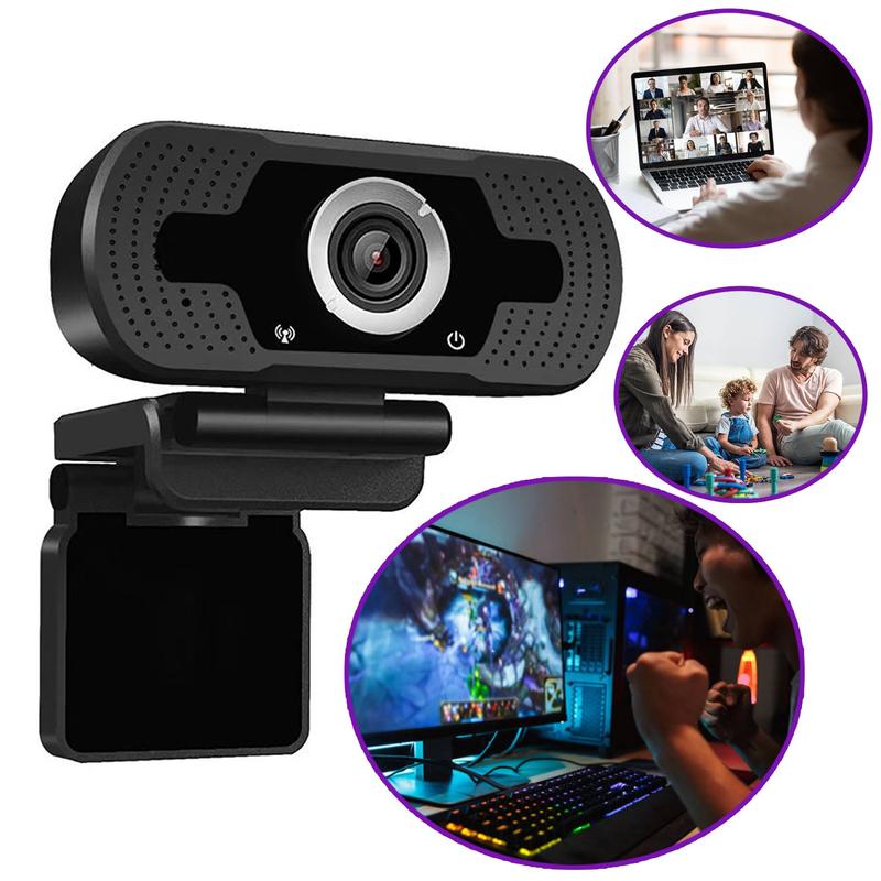 Webcam Para Computador Full HD 360 Usb Com microfone Profissional 1080p