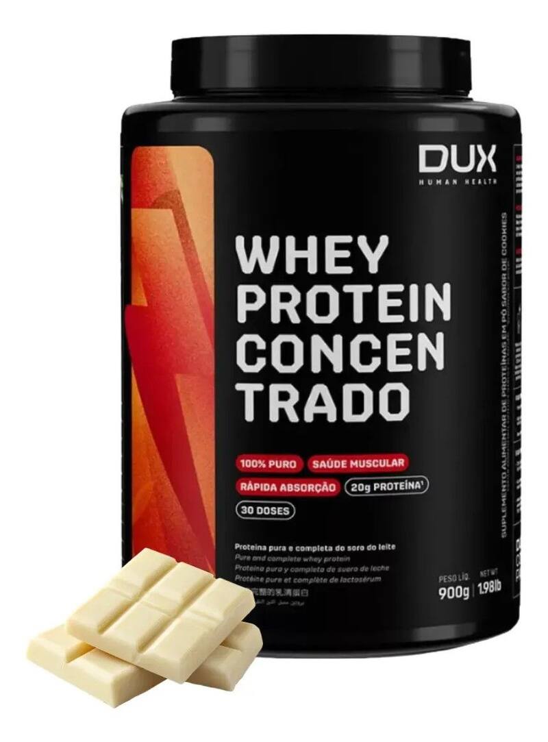Whey dux concentrado 900g - chocolate branco