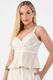 Blusa PKS Peplum Linho Natural Listrado