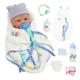 Boneco Bebê Reborn Brastoy Silicone Sólido 40cm Pode Tomar Banho Kit Acessórios Chupeta Fralda Mamadeira Pelúcia Certidão