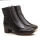 Bota Feminina Em Couro Bico Quadrado Luciana Café Salto Bloco 4.5cm