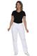 Calça branca sarja com elastano feminina