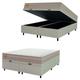 Cama Box Baú Casal Queen Colchão Molas Qatar 158x198x63cm Bege/Branco Inducol - Suporta Até 200 Kg Pessoa