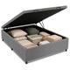 Cama Box com Baú Casal 1,38m com 41cm de Altura Prince Suede Cinza