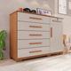 Cômoda para Quarto 1 Portas 6 Gavetas Jade Expresso Móveis Marrom/Cinamomo/Off White