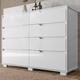 Cômoda para Quarto 8 Gavetas 147cm Georgia Branco