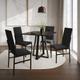 Conjunto de Jantar Mesa Mônaco Premium 90cm Preta com 4 Cadeiras Estofadas Pretas  