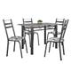 Conjunto De Mesa Itália Com 4 Cadeiras 1,20m Artefamol Dark / Granito