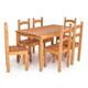 Conjunto Mesa de Jantar 6 Lugares com 6 Cadeiras em Madeira Maciça Mel - Móveis Britz