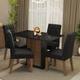 Conjunto Sala de Jantar Mesa Tampo de Vidro 4 Cadeiras Rustic/Preto/Oxford Reale Madesa