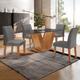 Conjunto Sala de Jantar Mesa Tampo MDF/Vidro e 4 Cadeiras Espanha Yescasa