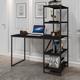 Escrivaninha Mesa Escritório com Estante Home Office Fit 130cm Industrial Yescasa Preto