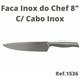 Faca Inox do Chef 8 Polegadas Cabo Inox - Chef Line