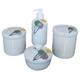 Kit higiene bebê 4 peças em Porcelanas branca forte resistente com tampa em detalhe de balão