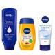 NIVEA Kit - Esfoliante Corporal + Sabonete Líquido Óleo + Hidratante Para Banho