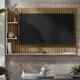 Painel Para TV Smart Berlim Até 50 Polegadas - Elegância e Modernidade para Sua Sala - Ripado/Off