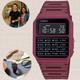 Relógio de Pulso Casio Digital Masculino Feminino Unissex Quardrado Retro Vintage Calculadora Casual Vermelho CA-53WF-4BDF