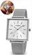 Relógio Mondaine Feminino De Pulso Elegante Quadrado Com Strass Prata Analógico Quartz Resistente Á Água Original